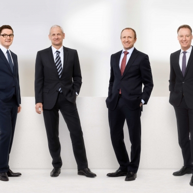 Der Vorstand der Horváth AG (v.l.n.r.): Helmut Ahr, Dr. Michael Kieninger, Dr. Uwe Michel und Altfrid Neugebauer