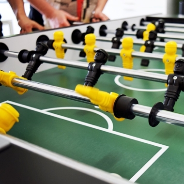 Wir genießen die Kickerpausen sehr!