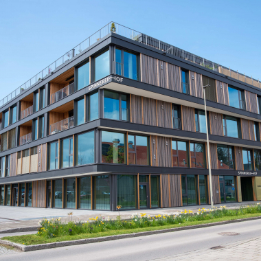 Unser wunderschönes Bürogebäude im Spinnereihof im Herzen von Kolbermoor.