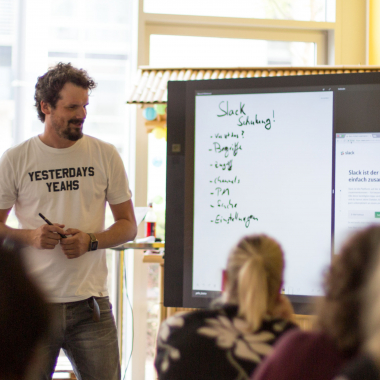 In agilen Workshops sammeln wir gemeinsam Ideen und treiben unsere Vision voran.