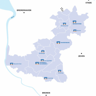 Von der Oste bis zur Weser – wir sind da, wo du bist! Ob Banking vor Ort oder digital: Mit unserem starken Filialnetz und persönlichem Service bist du immer bestens versorgt.