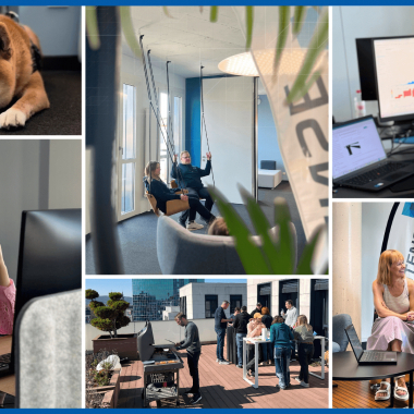 Arbeitsplatz mit Wohlfühlfaktor: Fokus, Teamwork, Snacks & Office-Dog inklusive.