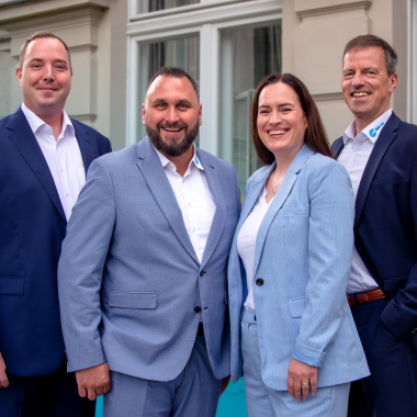 as Management-Team um Pascal Kube: Nicolas Herpel (COO), Danjela Bakovic (CHRO) und Marc-Michael Braun (CFO)
